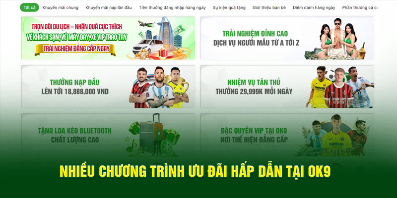 OK9 - Sân chơi cá cược thể thao xanh chín - an toàn - Khuyến mãi hấp dẫn